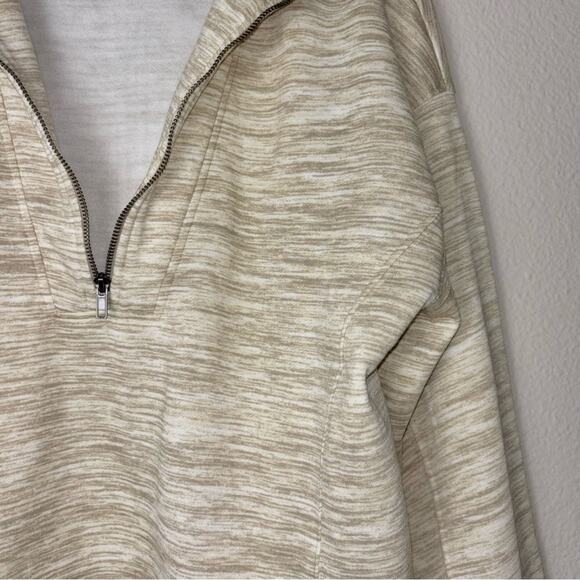 Lularoe Rise Sweatshirt Size Large Tan Persistent Half Zip Pull Over Fleece - Picture 6 of 16